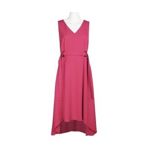 NWT! Emma & Michele V-Neck Sleeveless Tie Waist Hi-Low Dress - Fuchsia